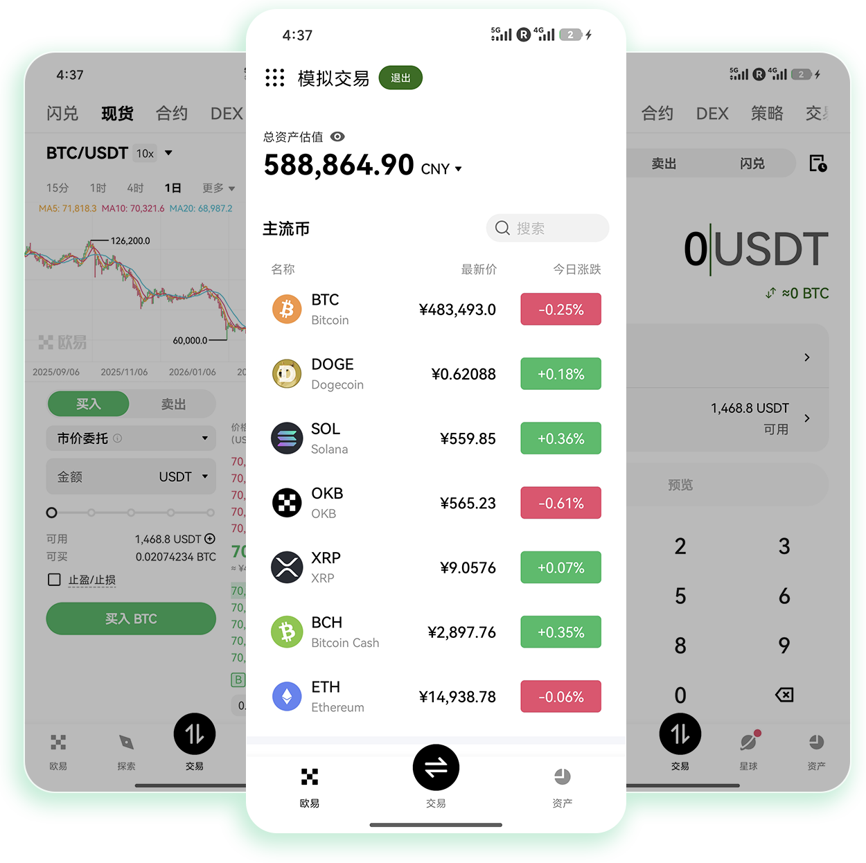 o易交易所下载 支持小额快捷出入金的低费率加密交易应用